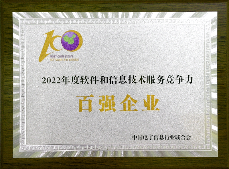 2022 年度軟件和信息技術(shù)服務(wù)競(jìng)爭力百強(qiáng)企業(yè)